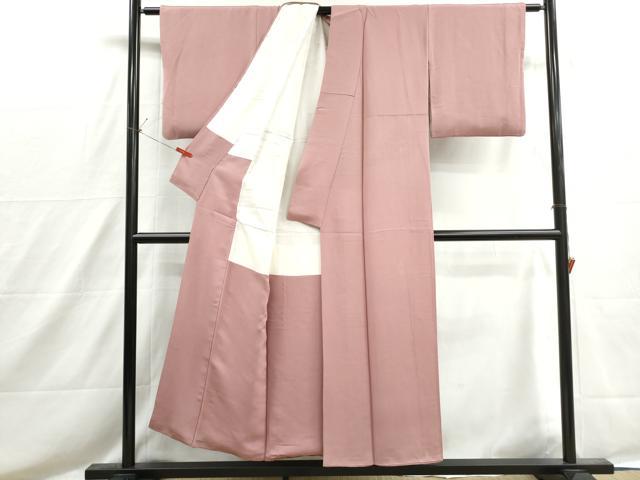 平和屋着物■上質な色無地　薄柿色　正絹　逸品　DABH8572qa