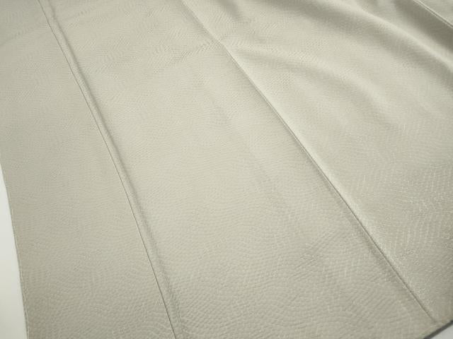 平和屋着物■上質な色無地　鹿の子地紋　白花色　正絹　逸品　DABH8574qa