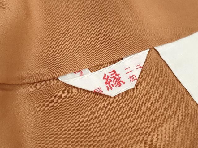 平和屋着物■上質な紬　胡桃色　正絹　逸品　DABH8576qa