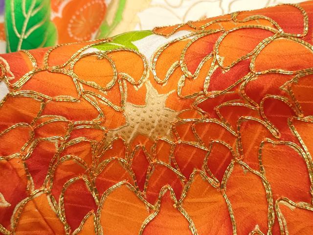 平和屋着物■豪華振袖　駒刺繍　絞り　雲取り草花文　乱菊　金彩　正絹　逸品　DABH8579qa