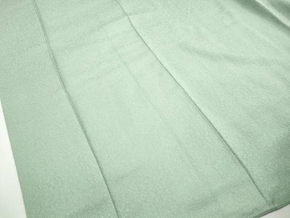 平和屋着物■上質な色無地　霞地紋　若葉色　正絹　逸品　DABH8586qa