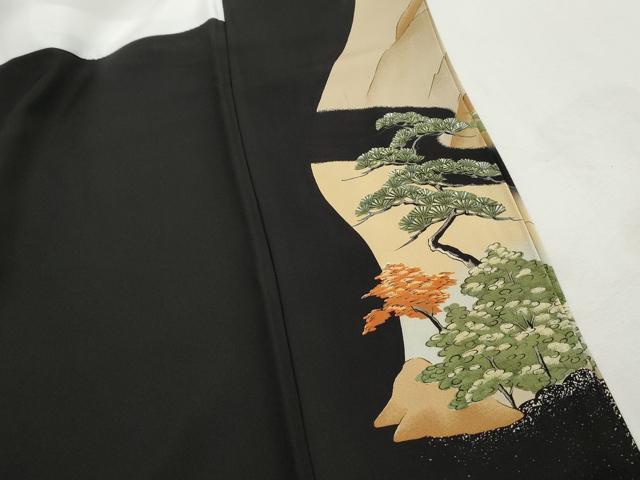平和屋着物■豪華黒留袖　人物風景文　暈し染め　金彩　正絹　逸品　DABH8587qa