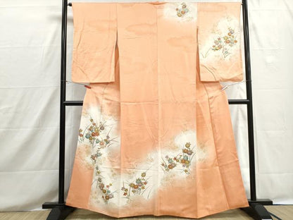 平和屋着物■訪問着　刺繍　草花文　暈し染め　金彩　正絹　逸品　DABH8589qa