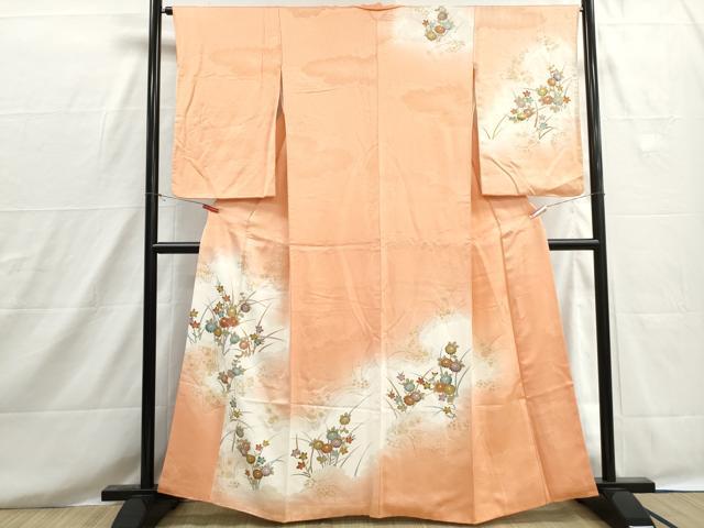 平和屋着物■訪問着　刺繍　草花文　暈し染め　金彩　正絹　逸品　DABH8589qa