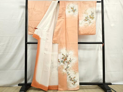 平和屋着物■訪問着　刺繍　草花文　暈し染め　金彩　正絹　逸品　DABH8589qa