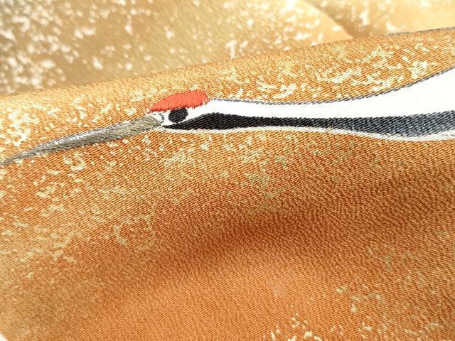 平和屋着物■豪華黒留袖　刺繍　重ね山群鶴文　暈し染め　金彩　正絹　逸品　DABH8590qa