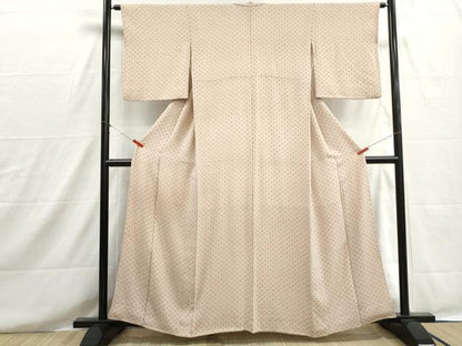 平和屋着物■上質な小紋　作家物　十字絣文　鬼しぼ縮緬　正絹　逸品　DABH8593qa