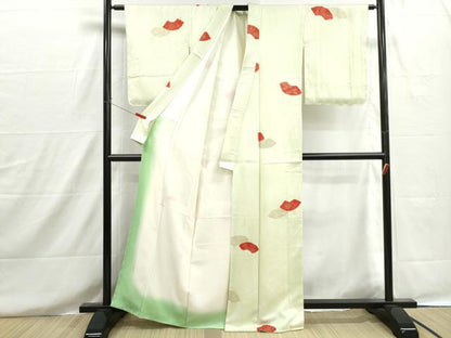 平和屋着物■上質な小紋　地紙花唐草文　金彩　正絹　逸品　DABH8596qa