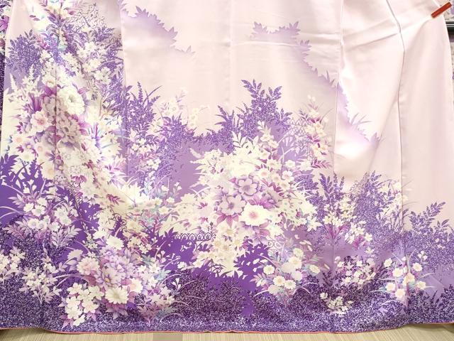 平和屋着物■豪華振袖　駒刺繍　草花文　牡丹　暈し染め　銀彩　正絹　逸品　DABH8598qa