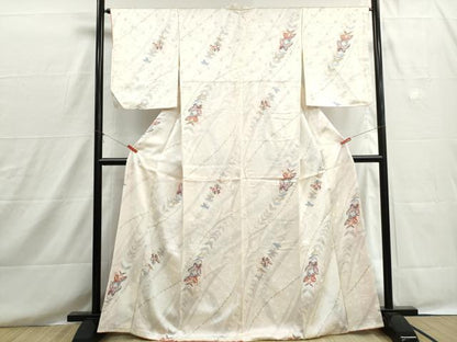 平和屋着物■上質な小紋　舞蝶花文　暈し染め　金彩　正絹　逸品　DABH8603qa