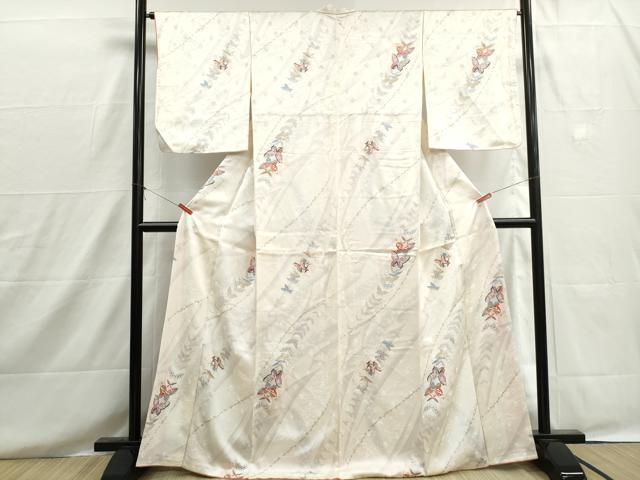 平和屋着物■上質な小紋　舞蝶花文　暈し染め　金彩　正絹　逸品　DABH8603qa
