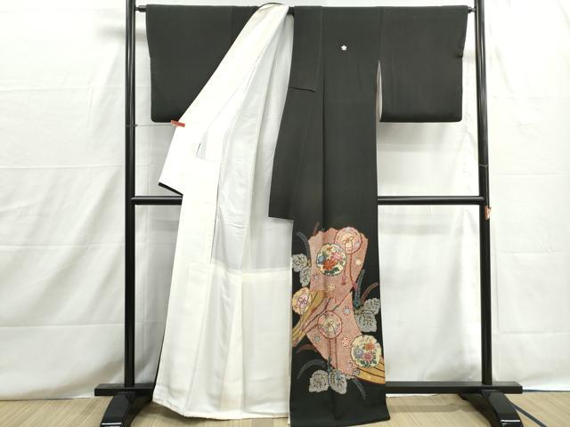 平和屋着物■豪華黒留袖　作家物　鏡裏雪輪花文　金彩　正絹　逸品　DABH8605qa