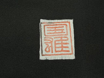 平和屋着物■豪華黒留袖　作家物　鏡裏雪輪花文　金彩　正絹　逸品　DABH8605qa