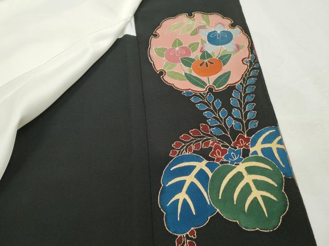 平和屋着物■豪華黒留袖　作家物　鏡裏雪輪花文　金彩　正絹　逸品　DABH8605qa