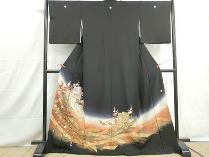 平和屋着物■豪華黒留袖　作家物　御所車枝梅文　松竹梅　暈し染め　金銀彩　正絹　逸品　DABH8606qa