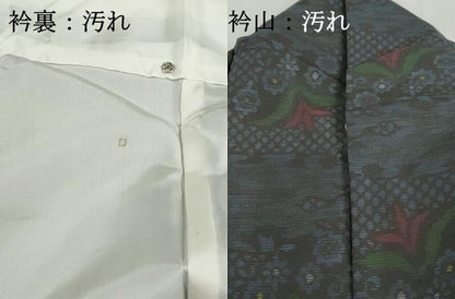 平和屋着物■本場大島紬　草花文　正絹　逸品　DABH8608qa