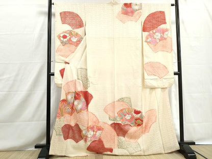 平和屋着物■豪華振袖　駒刺繍　絞り　地紙花文　金銀糸　正絹　逸品　DABH8613qa
