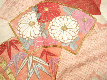 平和屋着物■豪華振袖　駒刺繍　絞り　地紙花文　金銀糸　正絹　逸品　DABH8613qa
