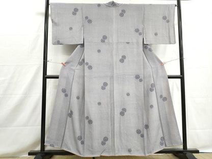 平和屋着物■上質な小紋　雪輪花松文　正絹　逸品　DABH8614qa