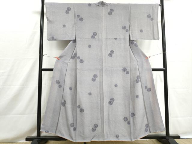平和屋着物■上質な小紋　雪輪花松文　正絹　逸品　DABH8614qa