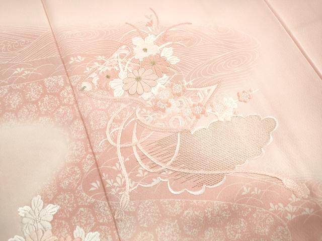 平和屋着物■訪問着　刺繍　絵巻花文　暈し染め　金糸　正絹　逸品　DABH8616qa