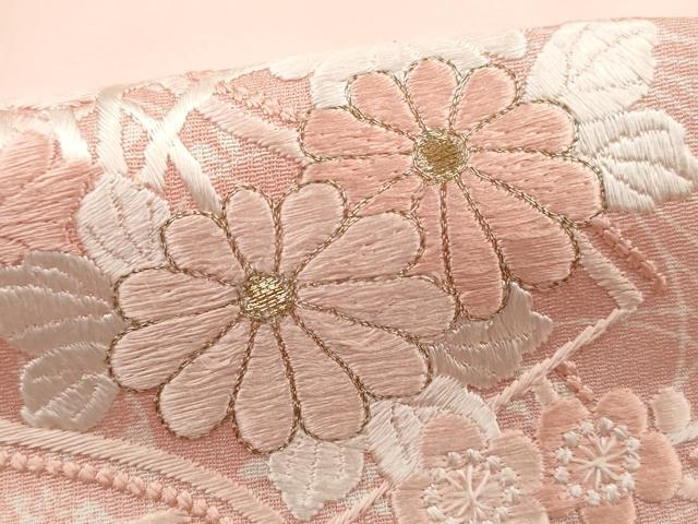 平和屋着物■訪問着　刺繍　絵巻花文　暈し染め　金糸　正絹　逸品　DABH8616qa