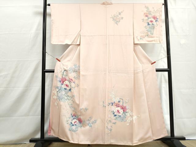 平和屋着物■訪問着　花籠文　牡丹　正絹　逸品　DABH8617qa