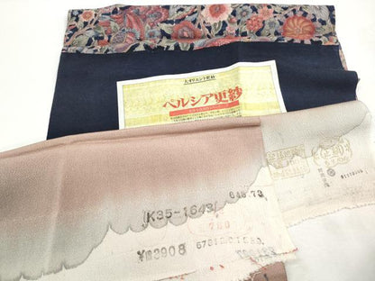 平和屋着物■上質な小紋　ペルシア更紗　鬼しぼ縮緬　反端付き　正絹　逸品　DABH8620qa