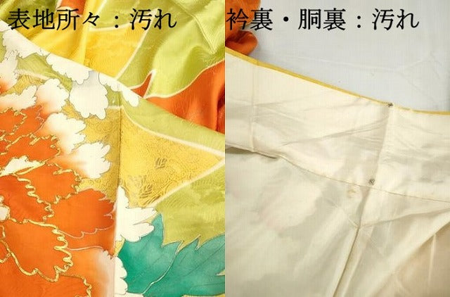 平和屋着物■豪華振袖　駒刺繍　牡丹文　金彩　正絹　逸品　DABH8627qa