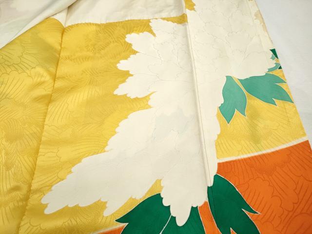 平和屋着物■豪華振袖　駒刺繍　牡丹文　金彩　正絹　逸品　DABH8627qa