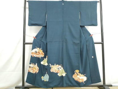 平和屋着物■豪華色留袖　作家物　駒刺繍　人物文　金彩　正絹　逸品　DABH8628qa