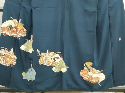 平和屋着物■豪華色留袖　作家物　駒刺繍　人物文　金彩　正絹　逸品　DABH8628qa