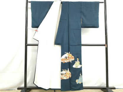 平和屋着物■豪華色留袖　作家物　駒刺繍　人物文　金彩　正絹　逸品　DABH8628qa