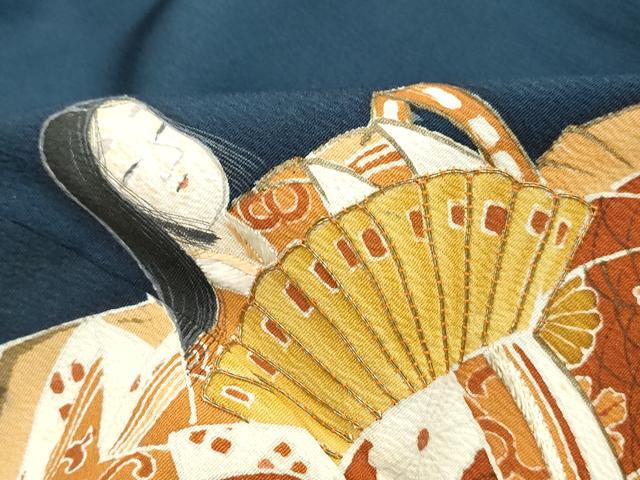 平和屋着物■豪華色留袖　作家物　駒刺繍　人物文　金彩　正絹　逸品　DABH8628qa
