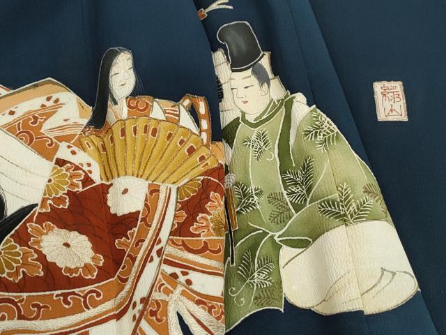 平和屋着物■豪華色留袖　作家物　駒刺繍　人物文　金彩　正絹　逸品　DABH8628qa