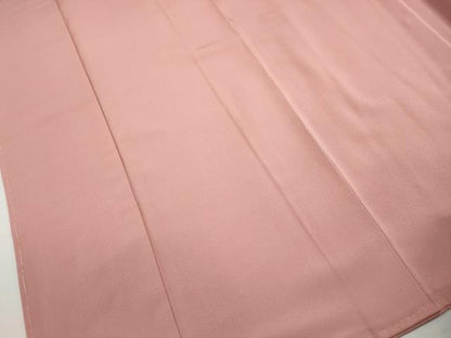 平和屋着物■上質な色無地　珊瑚色　正絹　逸品　DABH8630qa