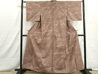 平和屋着物■上質な小紋　紬地　流水文　正絹　逸品　DABH8631qa