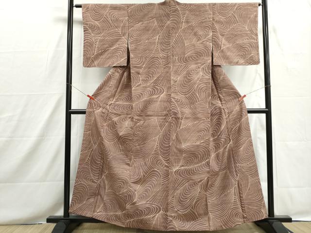 平和屋着物■上質な小紋　紬地　流水文　正絹　逸品　DABH8631qa