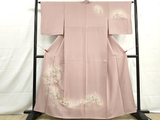 平和屋着物■訪問着　人物風景文　暈し染め　金銀彩　正絹　逸品　DABH8635qa