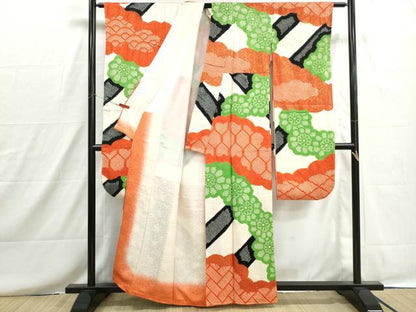 平和屋着物■豪華振袖　絞り　道長花文　金彩　正絹　逸品　DABH8638qa