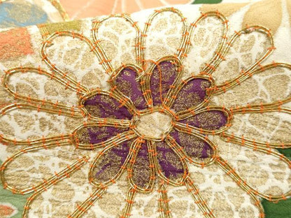 平和屋着物■豪華振袖　駒刺繍　立波花車文　暈し染め　金彩　正絹　逸品　DABH8639qa