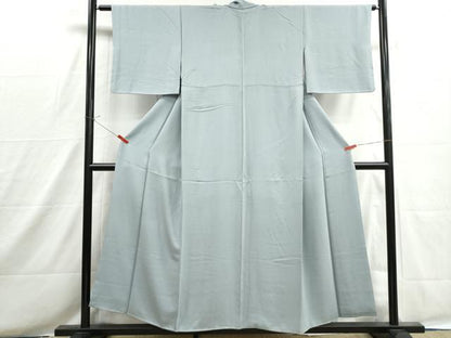 平和屋着物■上質な色無地　丸地紋　秘色色　正絹　逸品　DABH8642qa