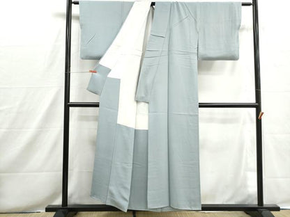 平和屋着物■上質な色無地　丸地紋　秘色色　正絹　逸品　DABH8642qa