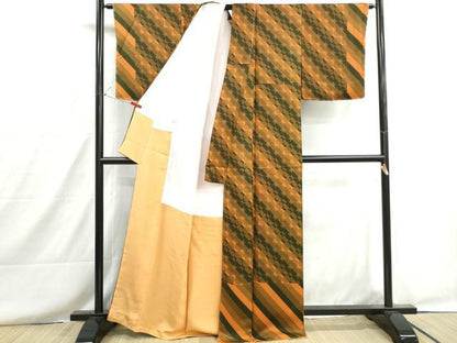 平和屋着物■訪問着　斜縞丸文　正絹　逸品　DABH8644qa