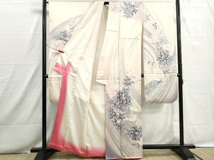 平和屋着物■豪華振袖　孔雀花文　暈し染め　正絹　逸品　DABH8653qa