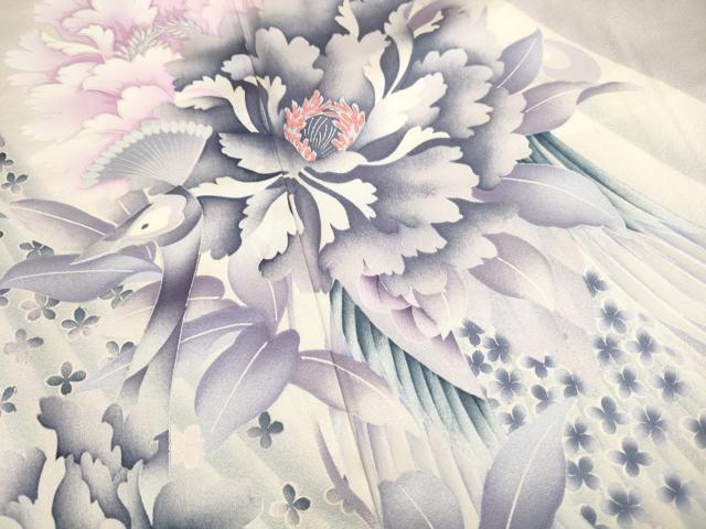 平和屋着物■豪華振袖　孔雀花文　暈し染め　正絹　逸品　DABH8653qa