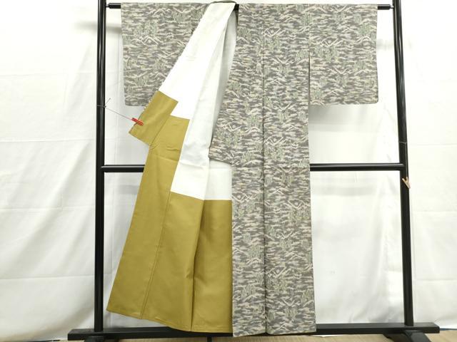 平和屋着物■上質な紬　重ね山樹林文　正絹　逸品　DABH8657qa