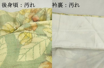 平和屋着物■上質な紬　椿文　正絹　逸品　DABH8659qa