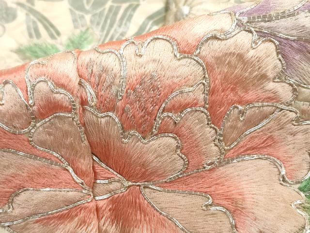 平和屋着物■豪華振袖　駒刺繍　絞り　草花文　牡丹　暈し染め　銀糸　やまと誂製　正絹　逸品　DABH8666qa