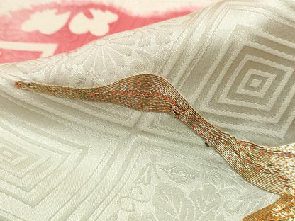 平和屋着物■豪華振袖　駒刺繍　重ね雲群鶴文　暈し染め　金彩　正絹　逸品　DABH8669qa